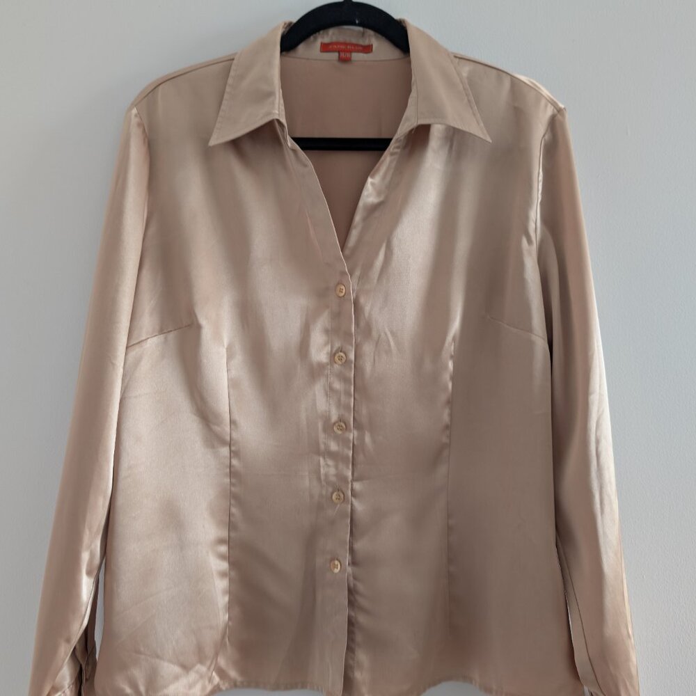 3/$30 VINTAGE Gold blouse - Picture 4 of 6